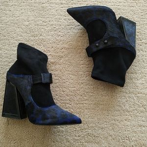 New Kat Maconie Studs Horse Hair runway Embellished Ankle Boots 6 37